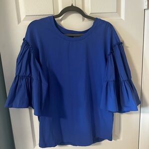 Chico's Cobalt Blue Flounce Sleeve Top